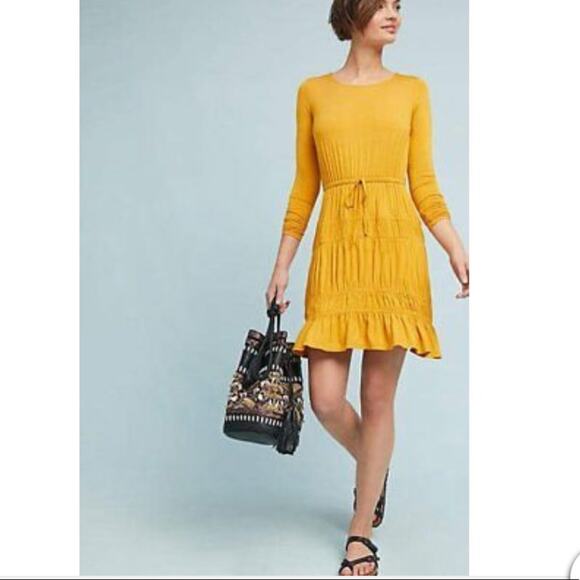 Anthropologie Ingrid Tiered-Ruffle Dress By Dolan - Picture 1 of 9